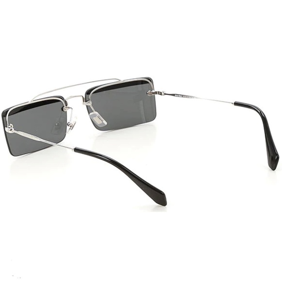 MIU MIU Sunglasses - Square Frame, Black Glitter - Picture 7 of 11